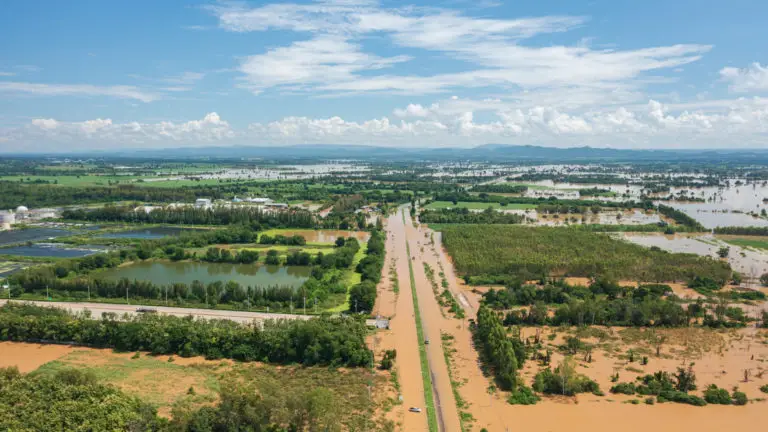 Why Jakarta Is The Fastest Sinking City   Aerial View Flooded Village Country Road With Car View From Shot By Drone 768x432 